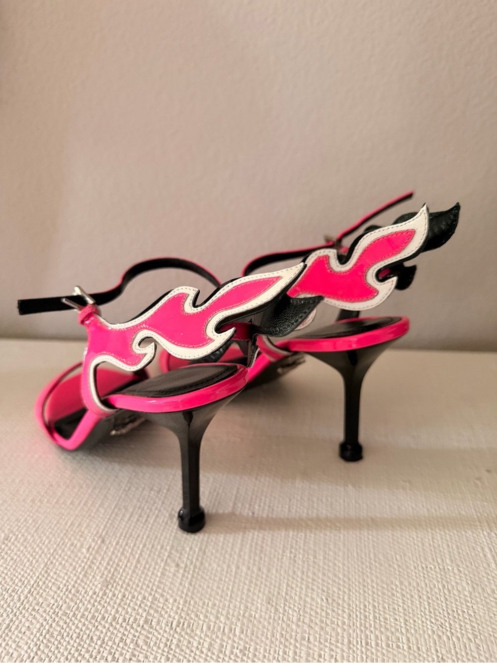 Prada Hot Pink Patent Leather Ankle-Strap Heels - Picture 6 of 7